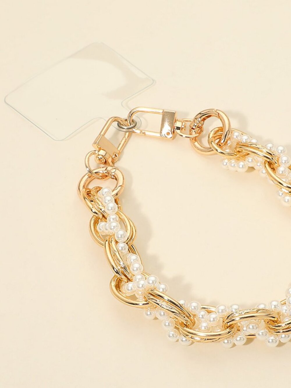 Pearl Chain Phone Holder Bracelet Wristlet Strap - Picture 2 of 3